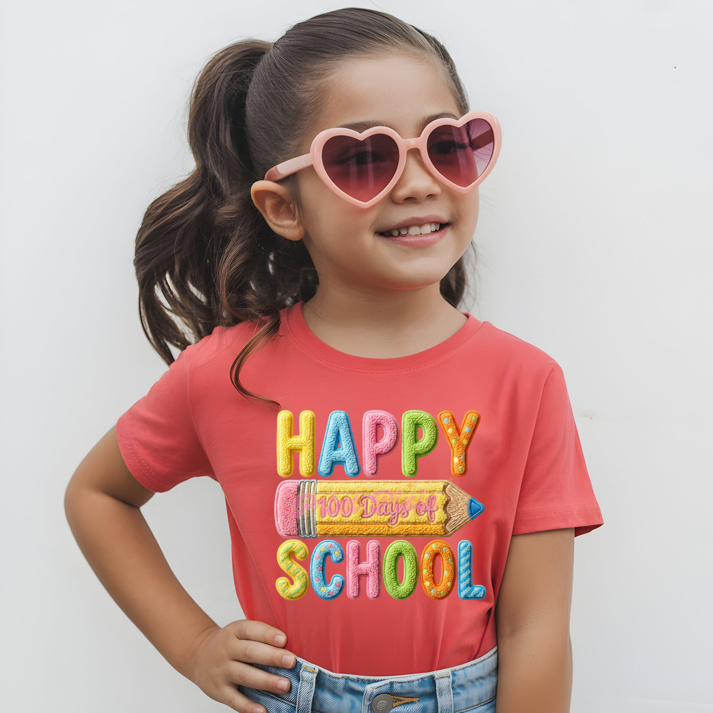 Happy 100 days of School leopard bow 100 Days of School Ready to Press (RTP) DTF TRANSFER
