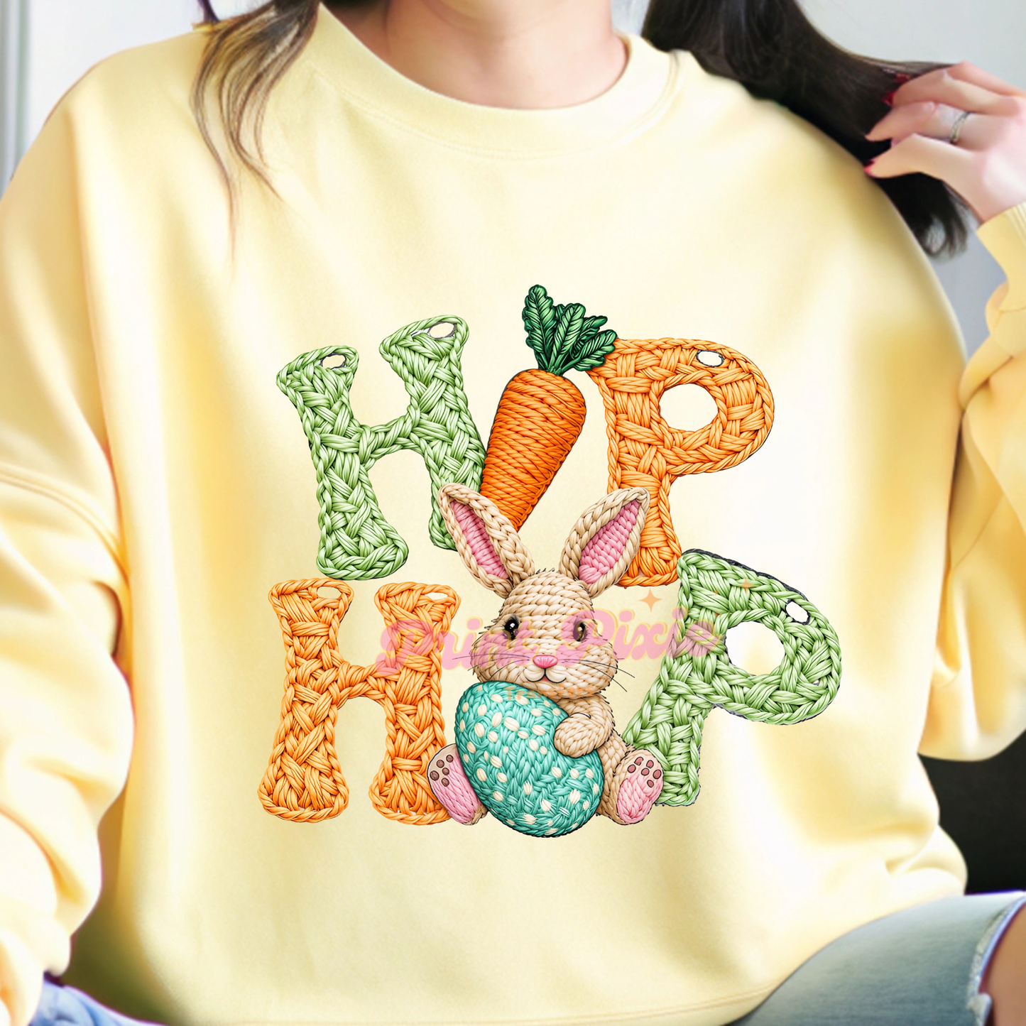 Yarn Crochet Easter Hip Hop Easter Day Ready to Press (RTP) DTF TRANSFER