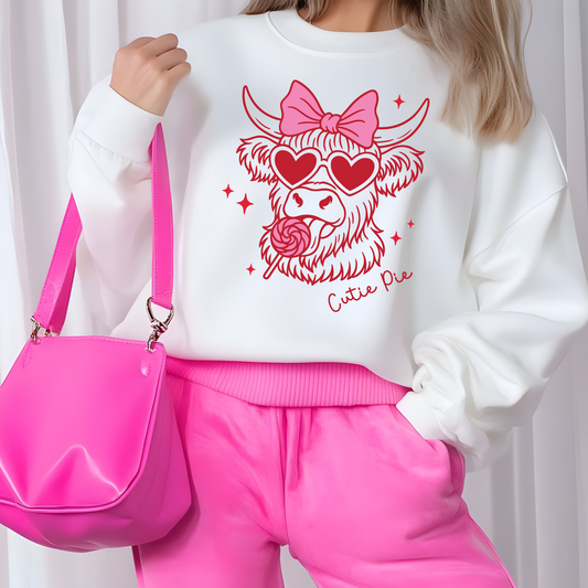 Cutie Cow Valentine's Day Ready to Press (RTP) DTF TRANSFER