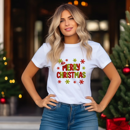 Coquette Knitted Merry Christmas Ready to Press (RTP) DTF TRANSFER