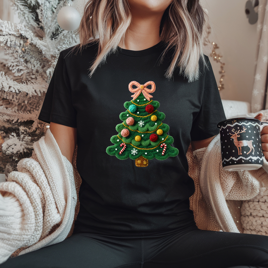 Coquette Knitted Christmas Tree Ready to Press (RTP) DTF TRANSFER