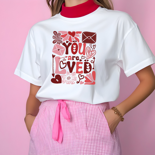 You Are Loved Boho Valentine's Day Ready To Press (RTP) DTF TRANSFER