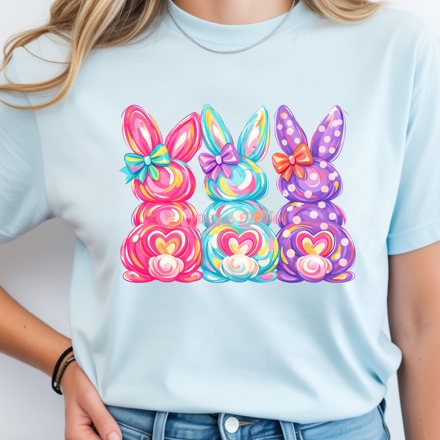 Bunny Coquette Bow Easter Day Ready to Press (RTP) DTF TRANSFER