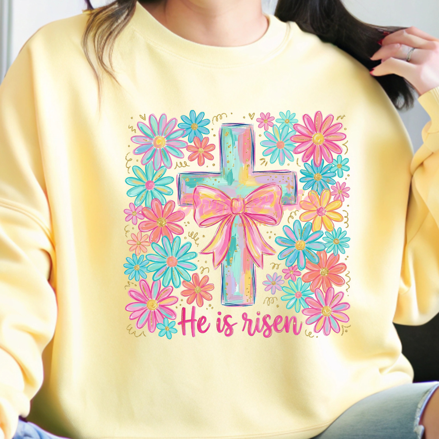 He is Risen Easter Day Ready to Press (RTP) DTF TRANSFER