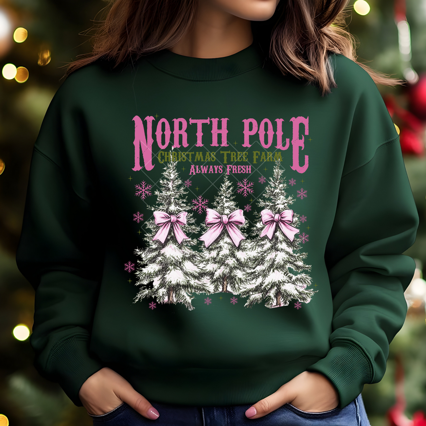 North Pole Christmas Tree Fram Ready To Press (RTP) DTF TRANSFER